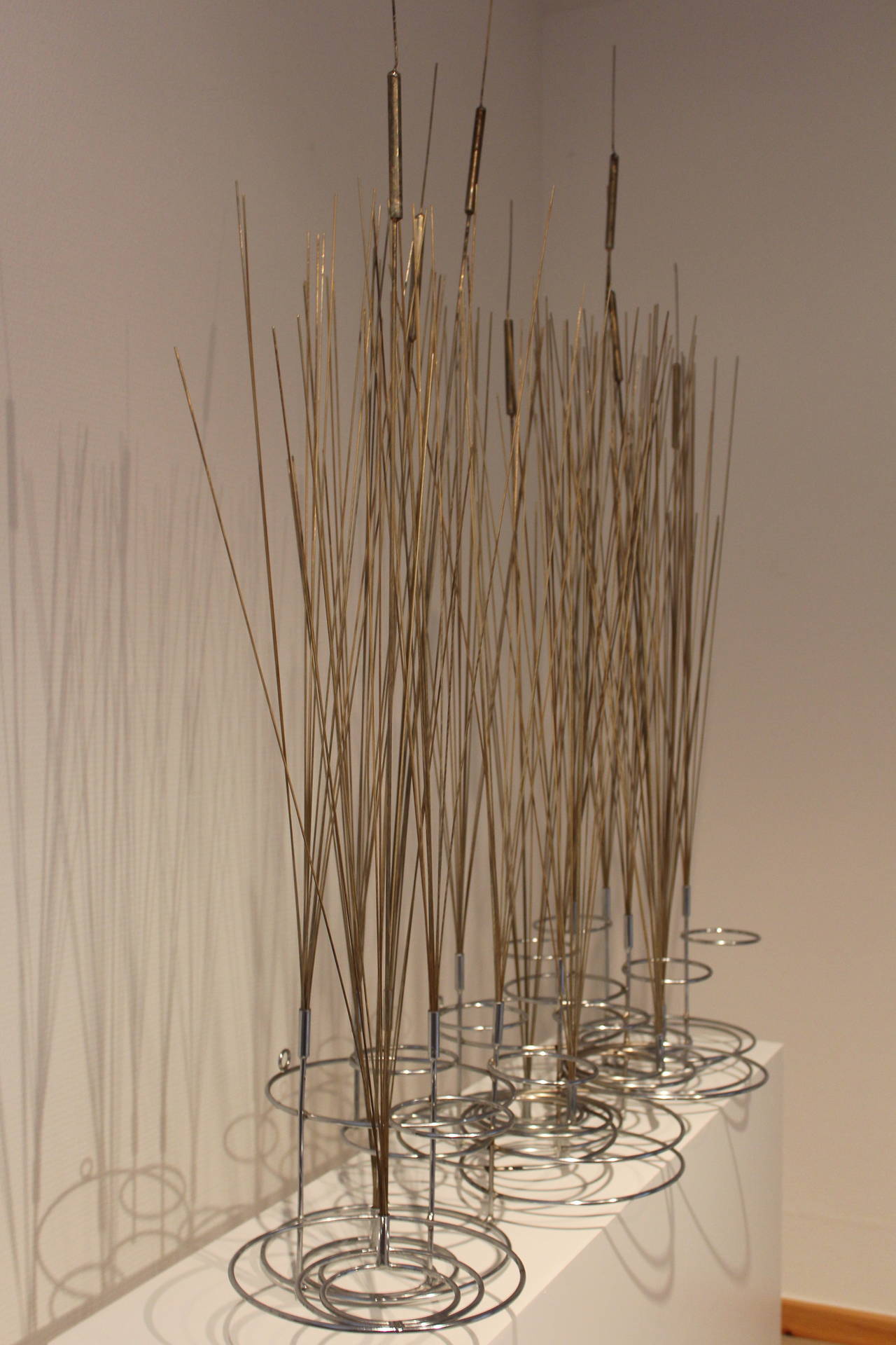 Late 20th Century Cattails Sculpture in Brass and Metal, 1970 by Curtis Jere For Sale