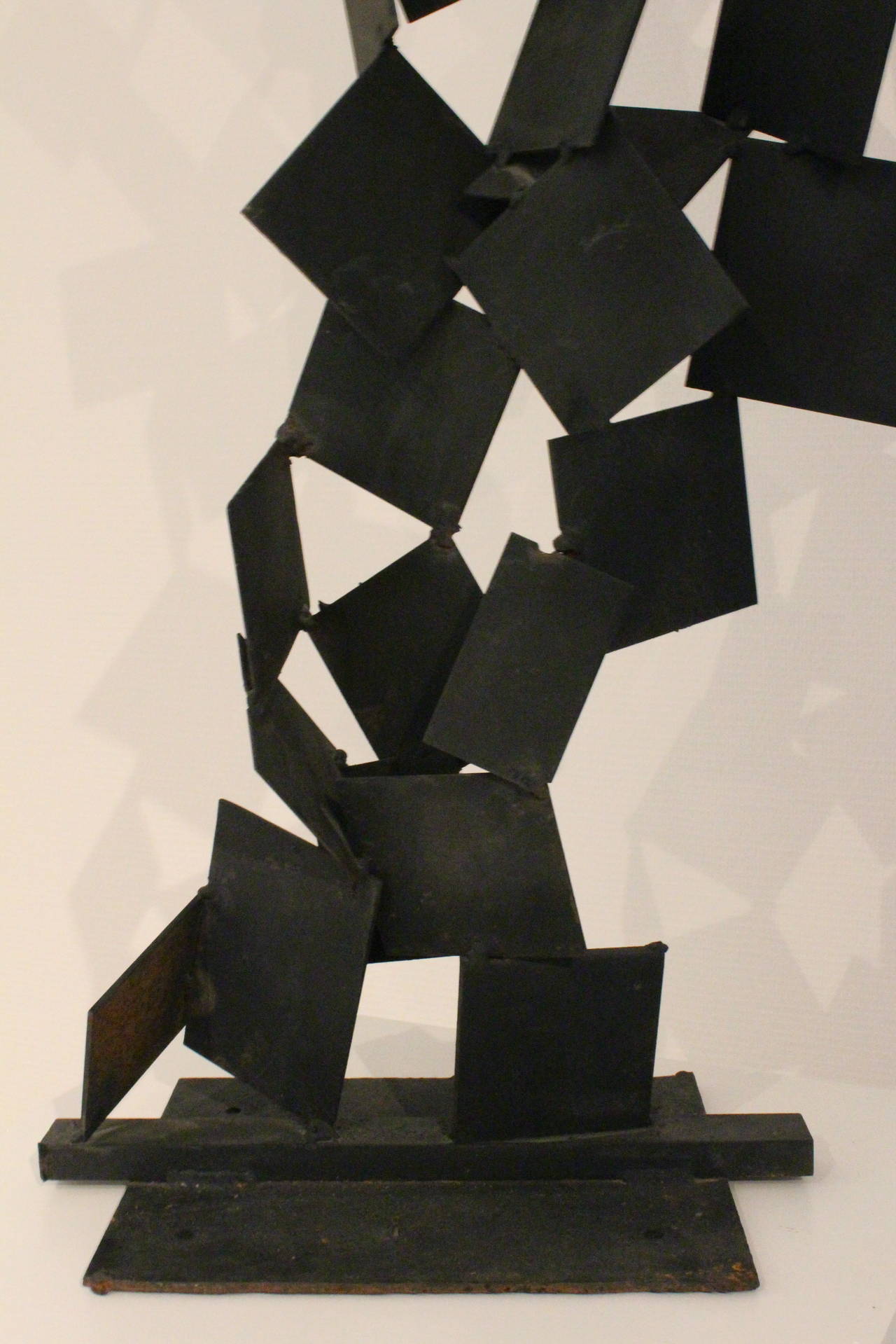American Big Abstract Iron Sculpture in Black, Patinated, circa 1970 For Sale