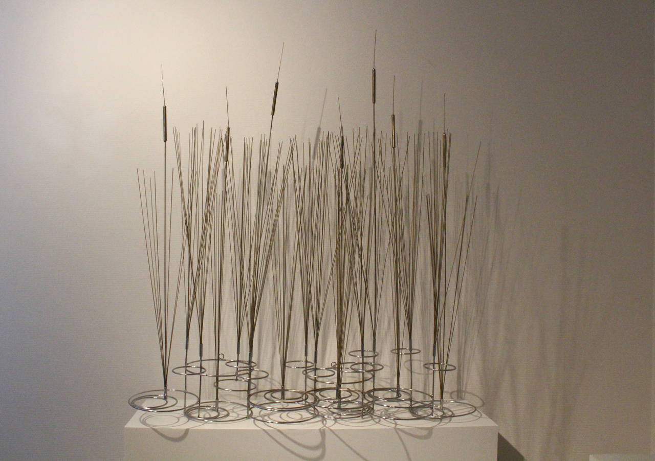 Cattails Sculpture in Brass and Metal, 1970 by Curtis Jere In Excellent Condition For Sale In Paris, FR