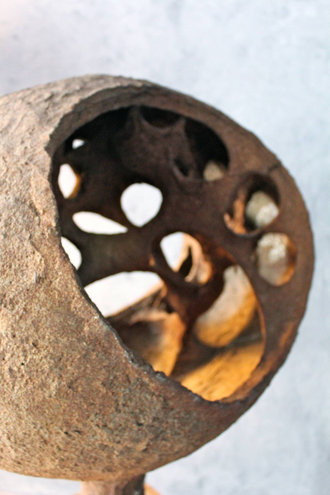 Incredible Egg Stone Fountain Sculpture By Bruce Cushman, Circa 1967 3