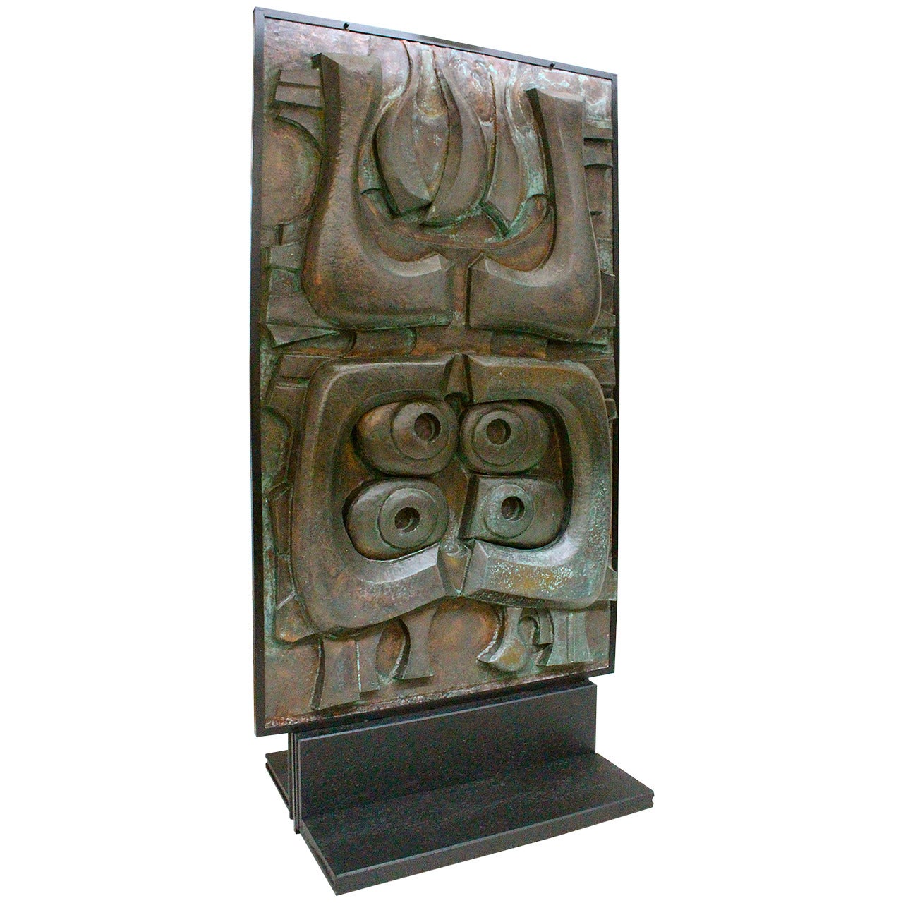 Very Big Brutalist Bronze Sculpture by Roland Monteyne, Dated and Signed 1973 For Sale
