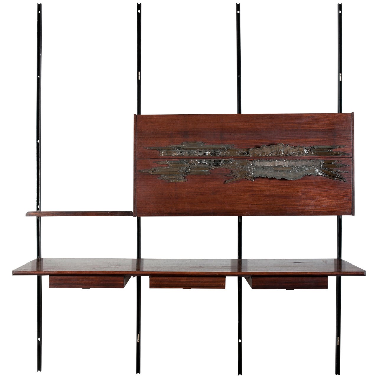 Wall-Mounted Bar Cabinet by Osvaldo Borsani and Arnaldo Pomodoro, circa 1958 For Sale