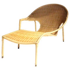 Vintage Rattan Lounge Chair by Francis Mair, circa 1961