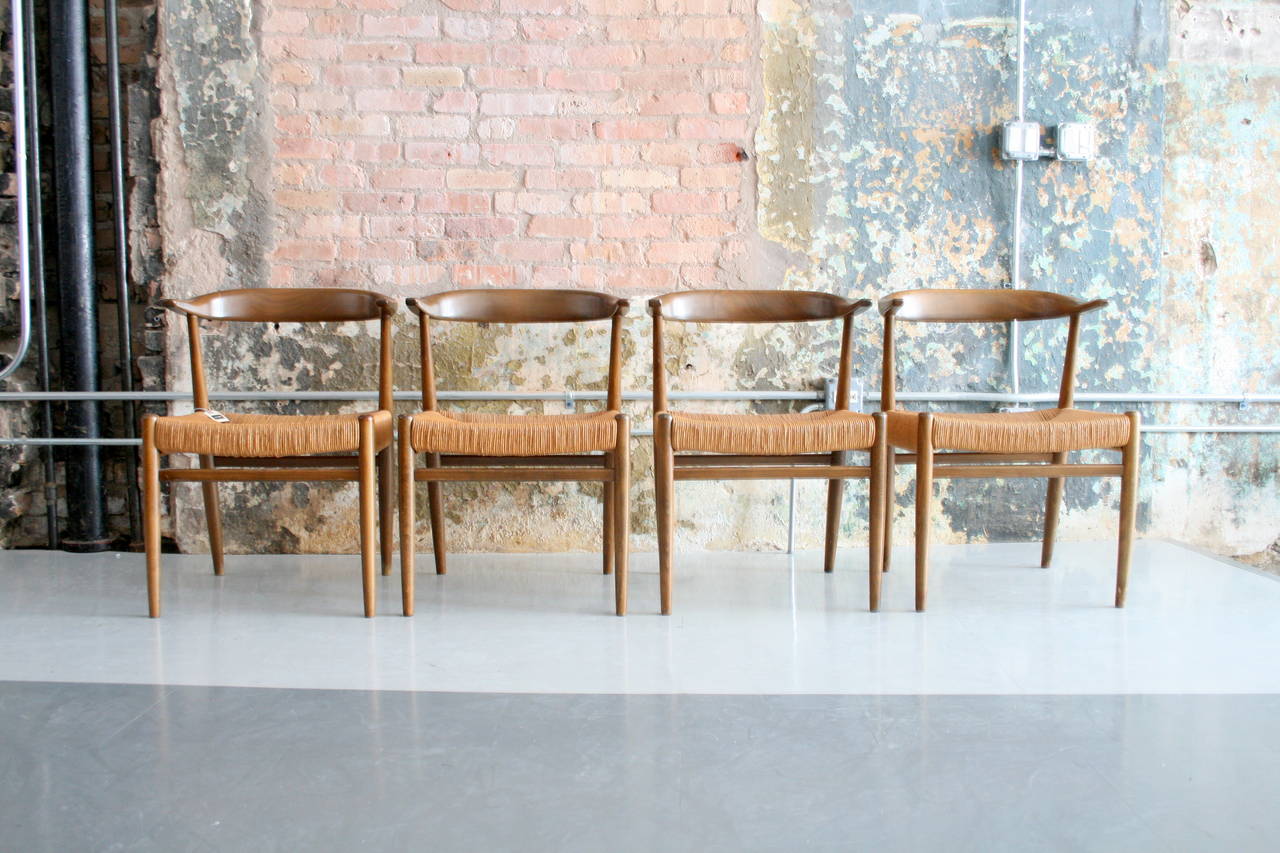 Carved 6 Danish Teak Dining Chairs by Folke Ohlsson