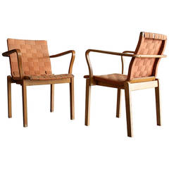 Early Alvar Aalto Arm Chairs for Finsven Sweden 1930's