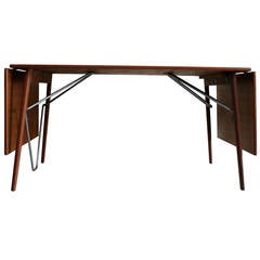 Teak Danish 'Hunter' Drp Leaf Dining Table by Borge Mogensen