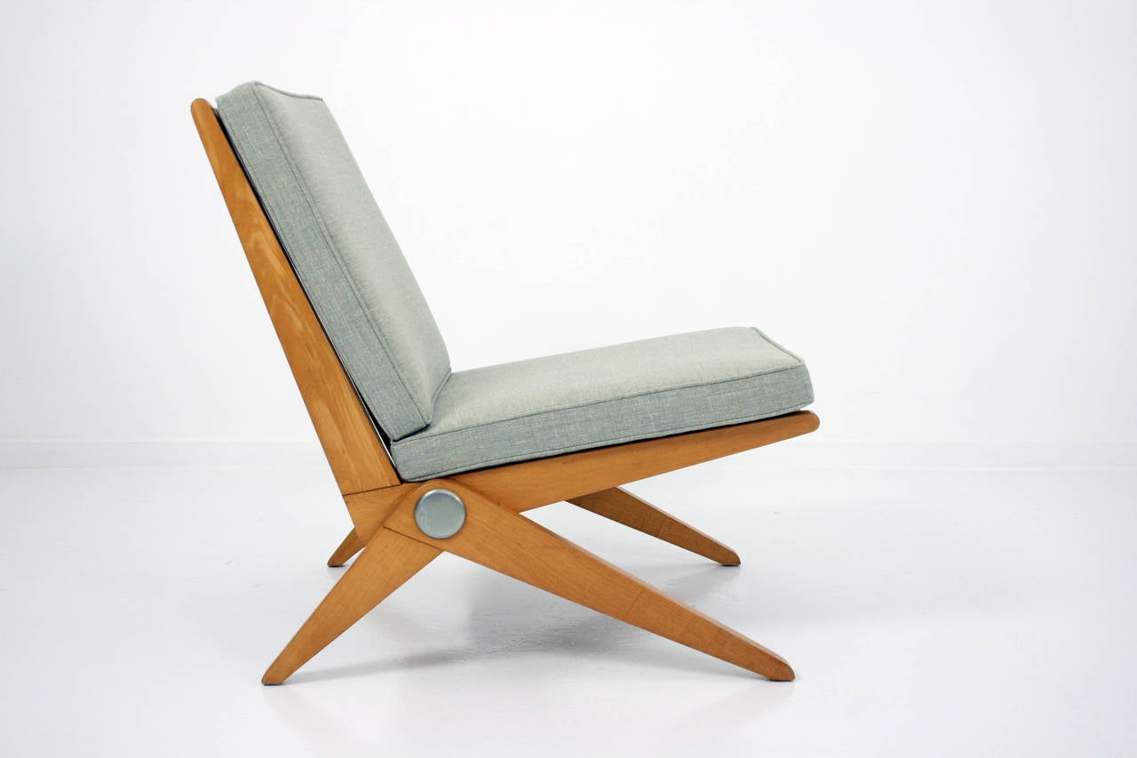 Bellissima sedia a forbice di Pierre Jeanneret per Knoll International in condizioni incredibili.