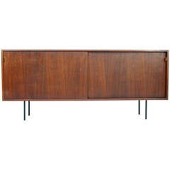 Early Florence Knoll Model 116 Walnut Credenza