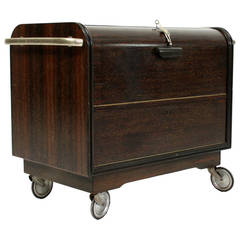 Scandinavian Mid Century Modern Rosewood Dry Bar Cart