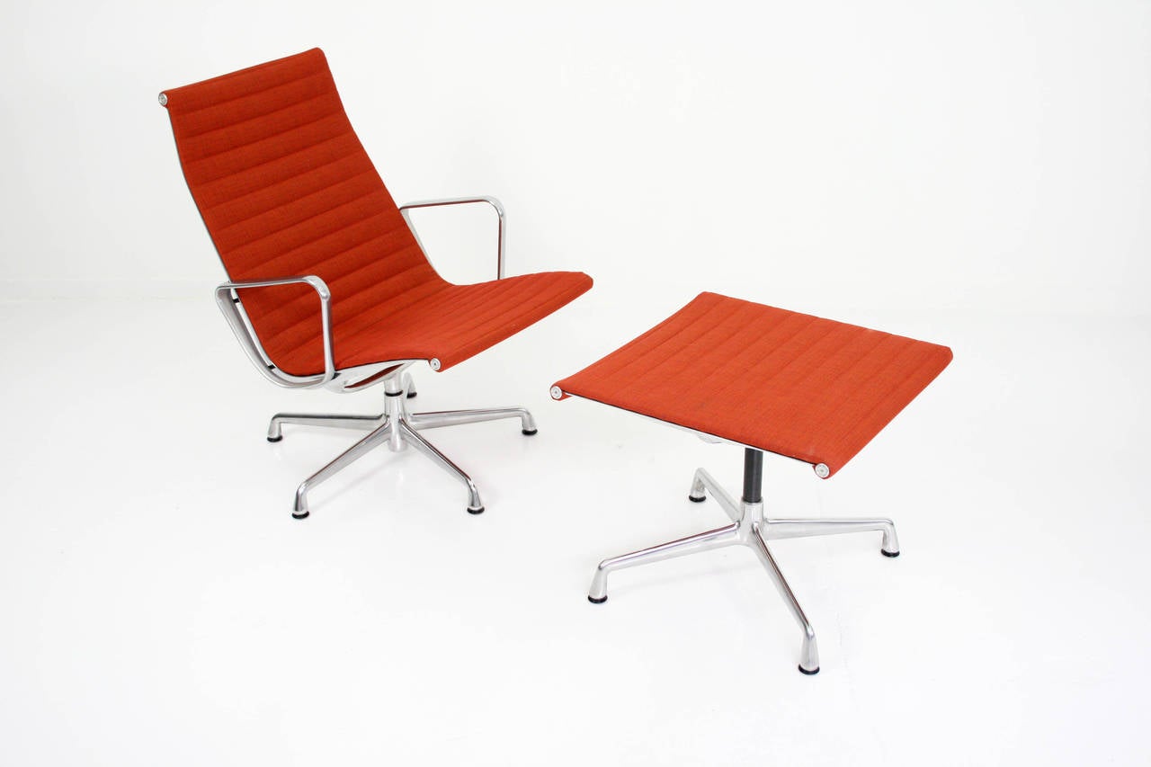 Charles Eames Aluminum Group Lounge Chair and Ottoman at ...