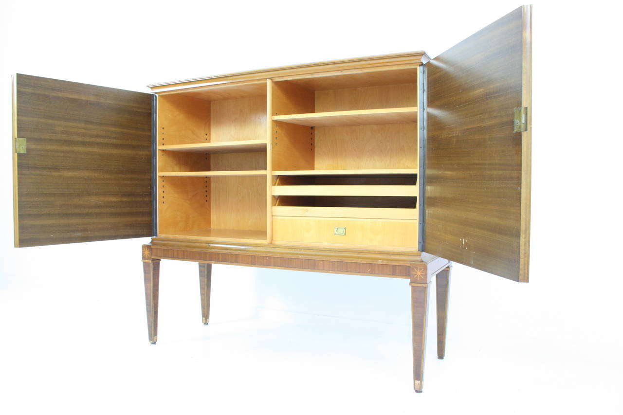 Swedish Art Deco Intarsia Bar Cabinet of Golden Elm 2