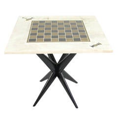 Vintage Italian Marble Game Table with Sculptural Base