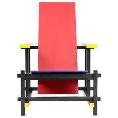 Early Red and Blue Rietveld Chair for Cassina
