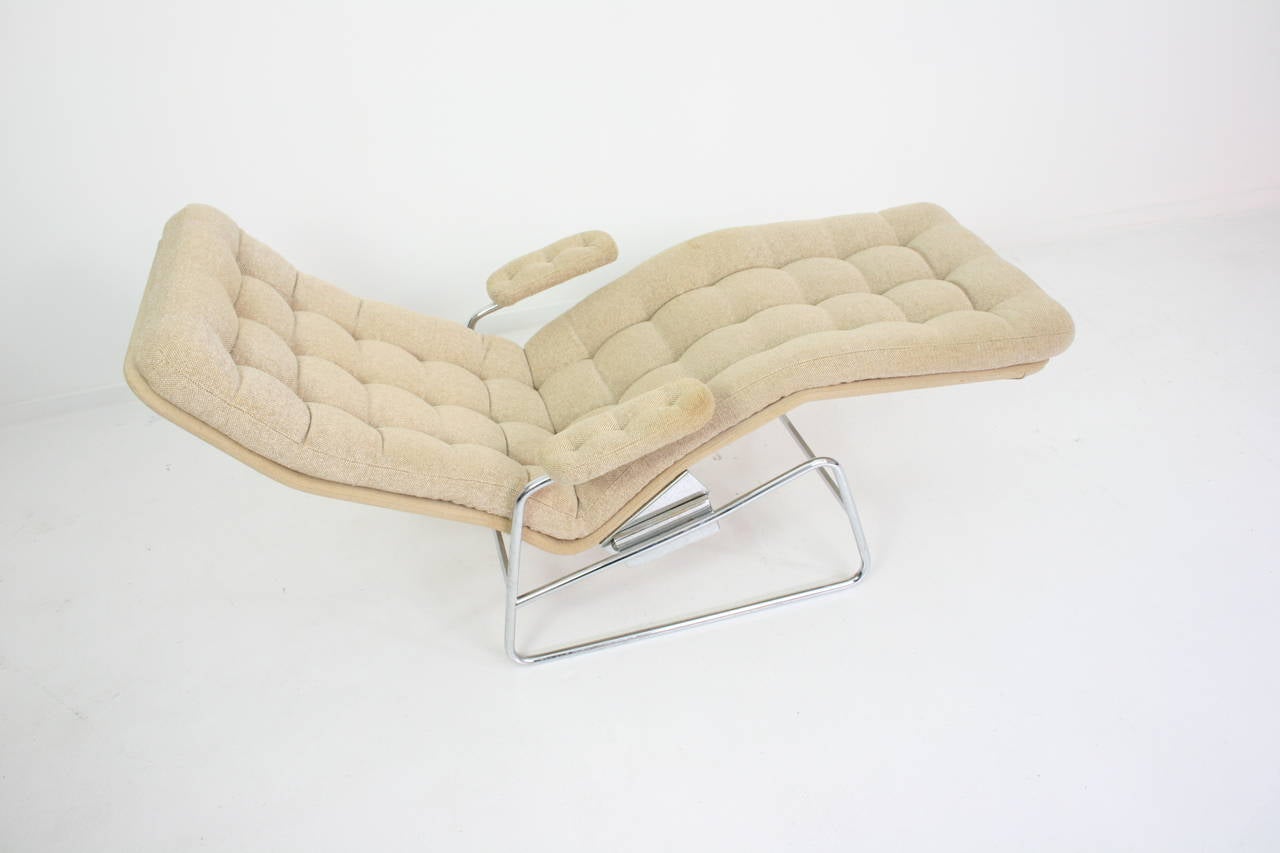 Plated Bruno Mathsson Rare Adjustable Chaise Lounge or Dux Sweden