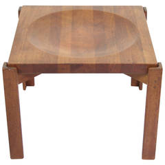 Side Table with Carved Fruit Bowl Inset by Yngve Ekstrom