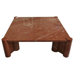 Gae Aulenti for Knoll Rosso Terracotta Marble Jumbo Coffee Table