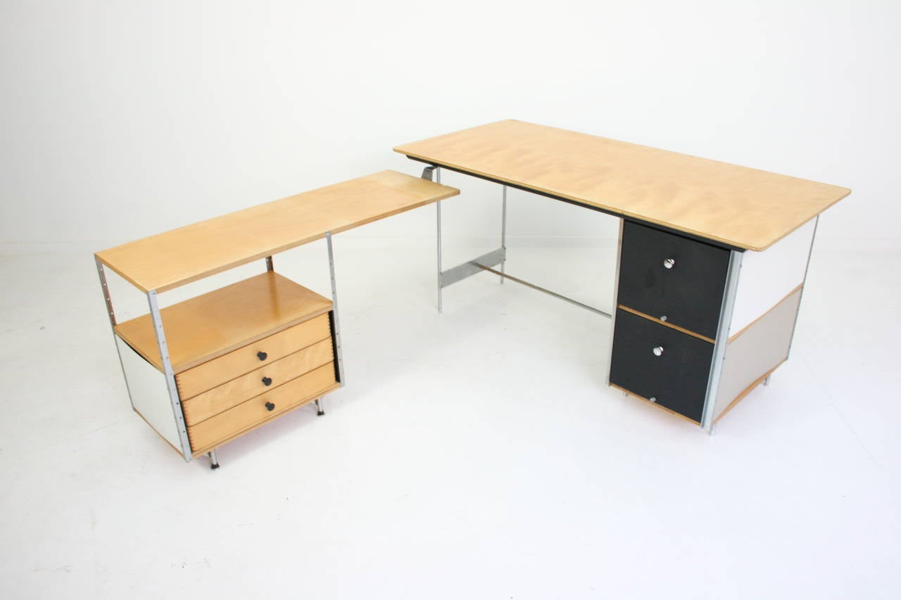 Original Early Second Generation Eames ESU Desk with Return 2