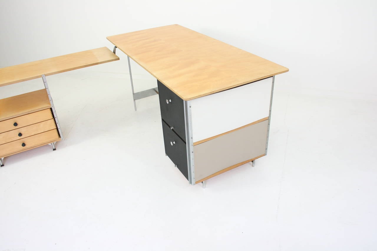 Original Early Second Generation Eames ESU Desk with Return 3
