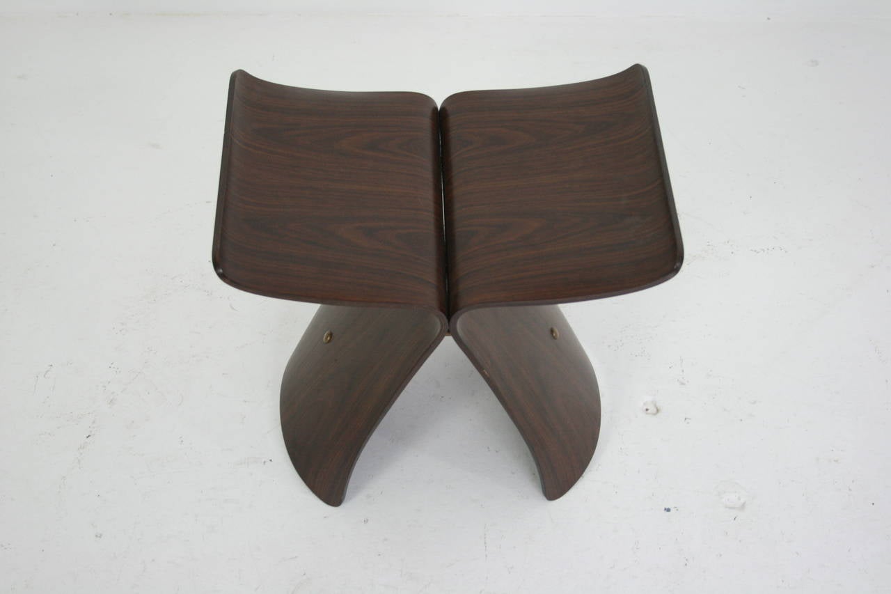 Rosewood Butterfly Stool by Sori Yanagi for Tendo Mokko in excellent condition.