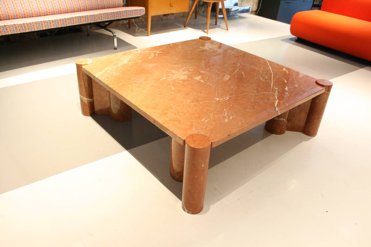 Mid-20th Century Gae Aulenti for Knoll Rosso Terracotta Marble Jumbo Coffee Table