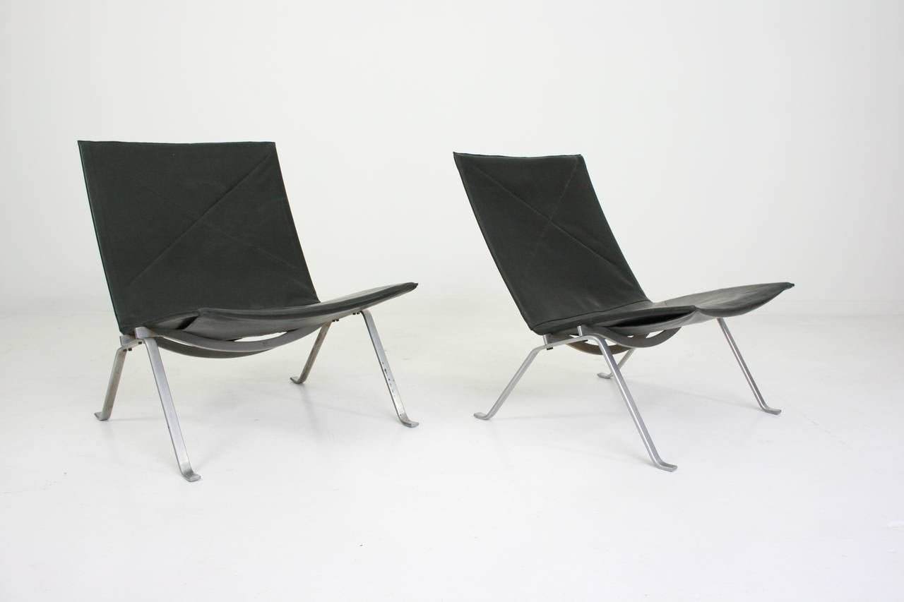 Pair of Pk22 Lounge Chairs by Poul Kjaerholm for E. Kold Christensen 1