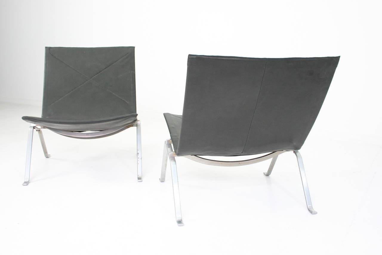 Pair of Pk22 Lounge Chairs by Poul Kjaerholm for E. Kold Christensen 2