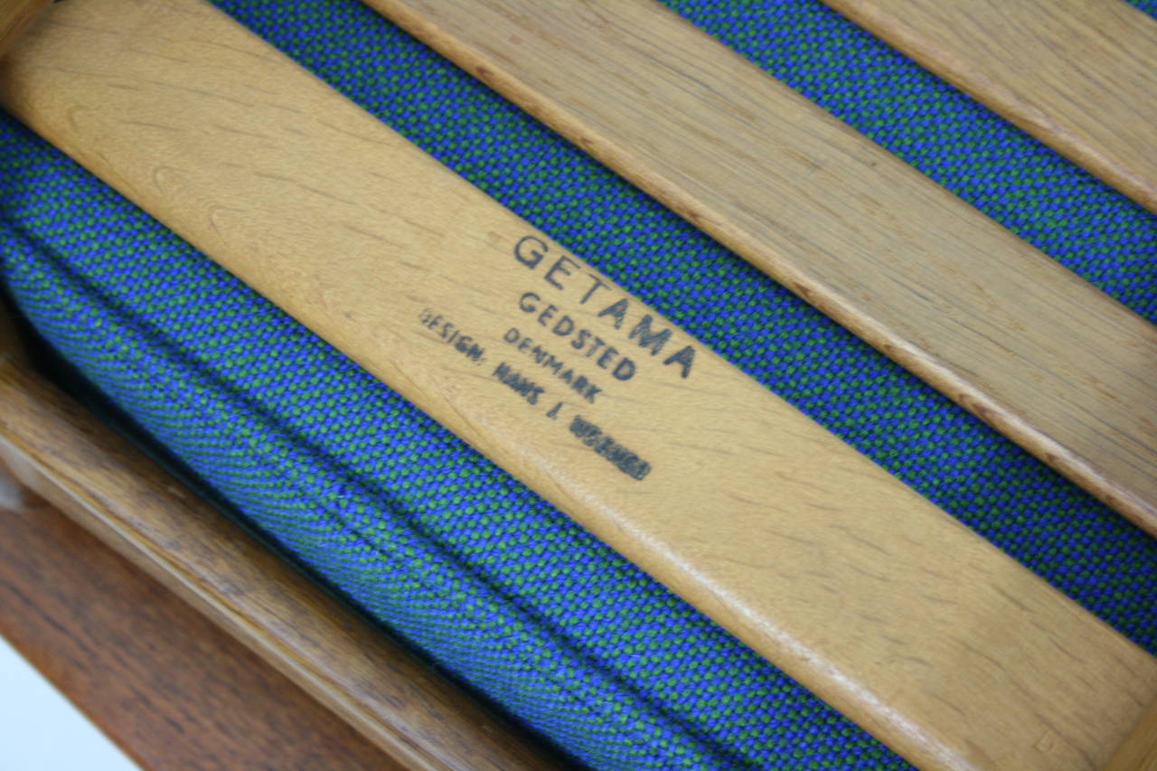 Fabric Hans J. Wegner GE-240 “Cigar” Lounge Chair for GETAMA