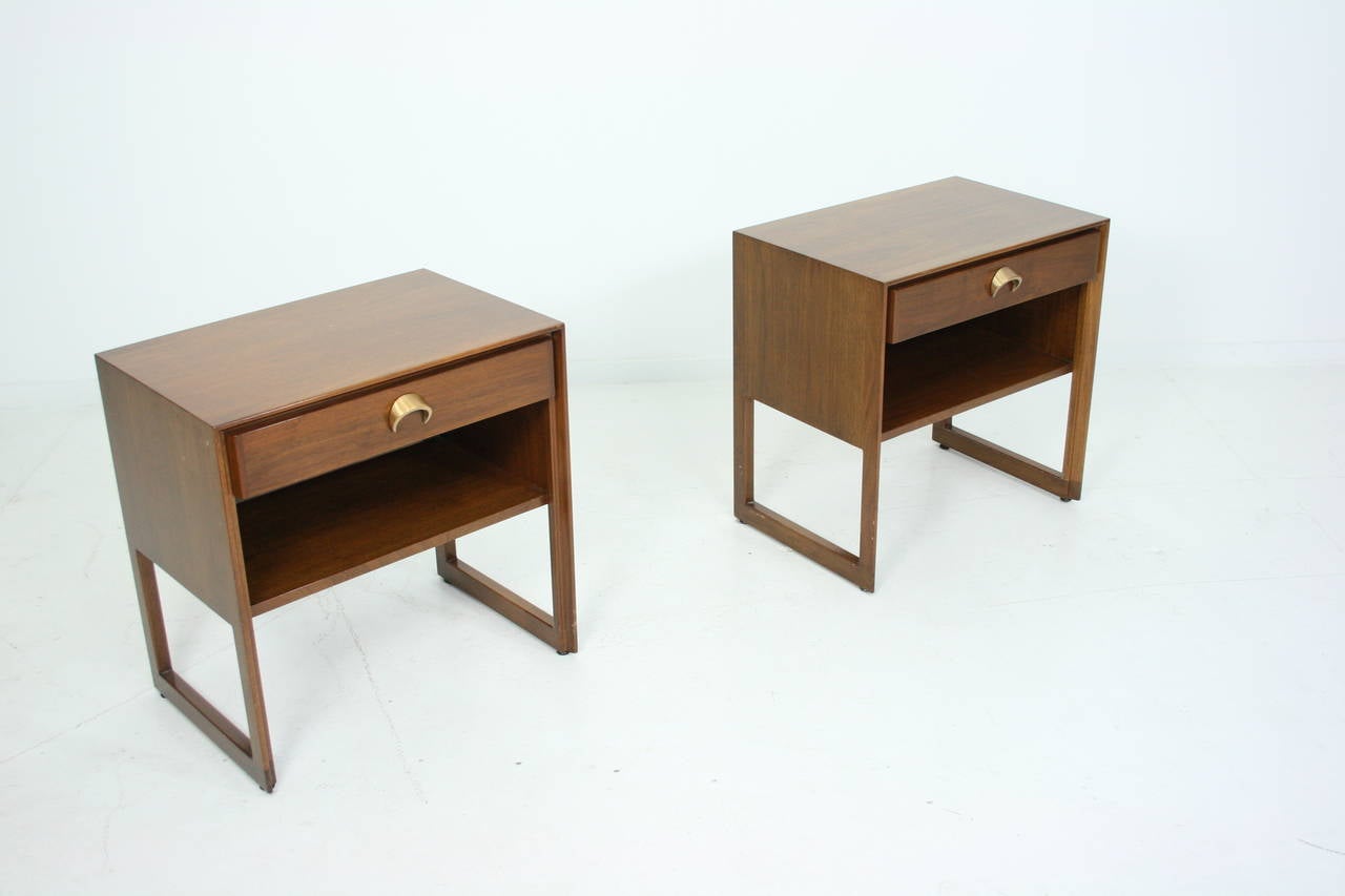 Mid-Century Modern Jens Risom Walnut Bedside Tables