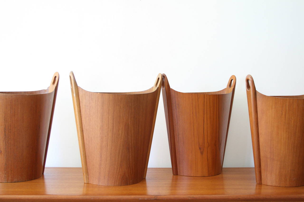 A beautiful and delicate design. A wonderful addition to any modern home.

We have four very nice examples all in teak. They are available either individually or as a set. Please contact us with additional pricing.