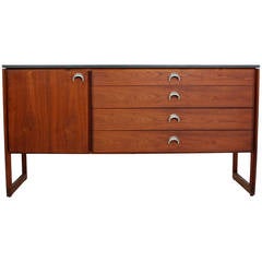 Jens Risom Walnut and Slate Sideboard cabinet 