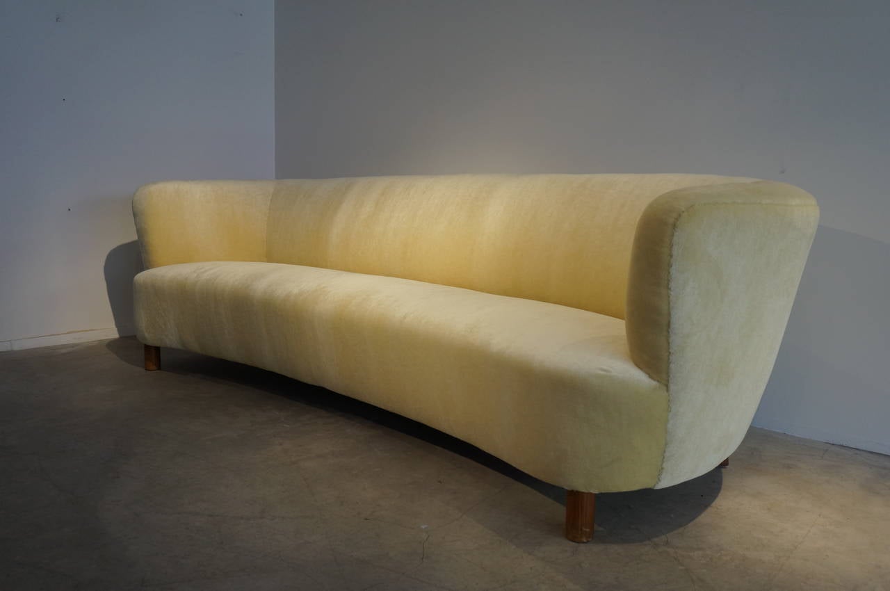 Danish Mogens Lassen Curved Sofa