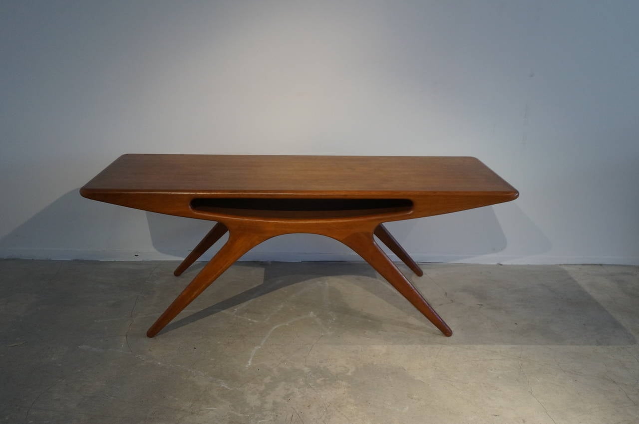 Mid-Century Modern Sculptural Smile Coffee Table by Johannes Andersen
