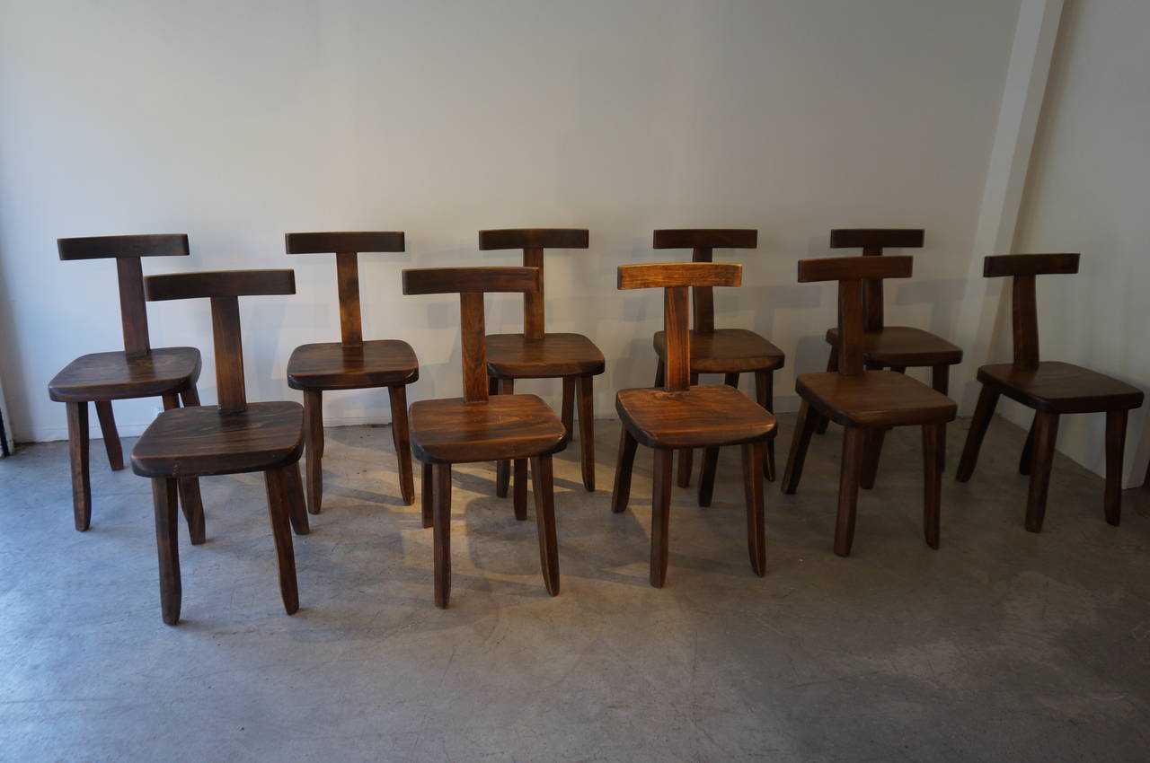 Elm Set of Ten Dining Chairs by Olavi Hanninen