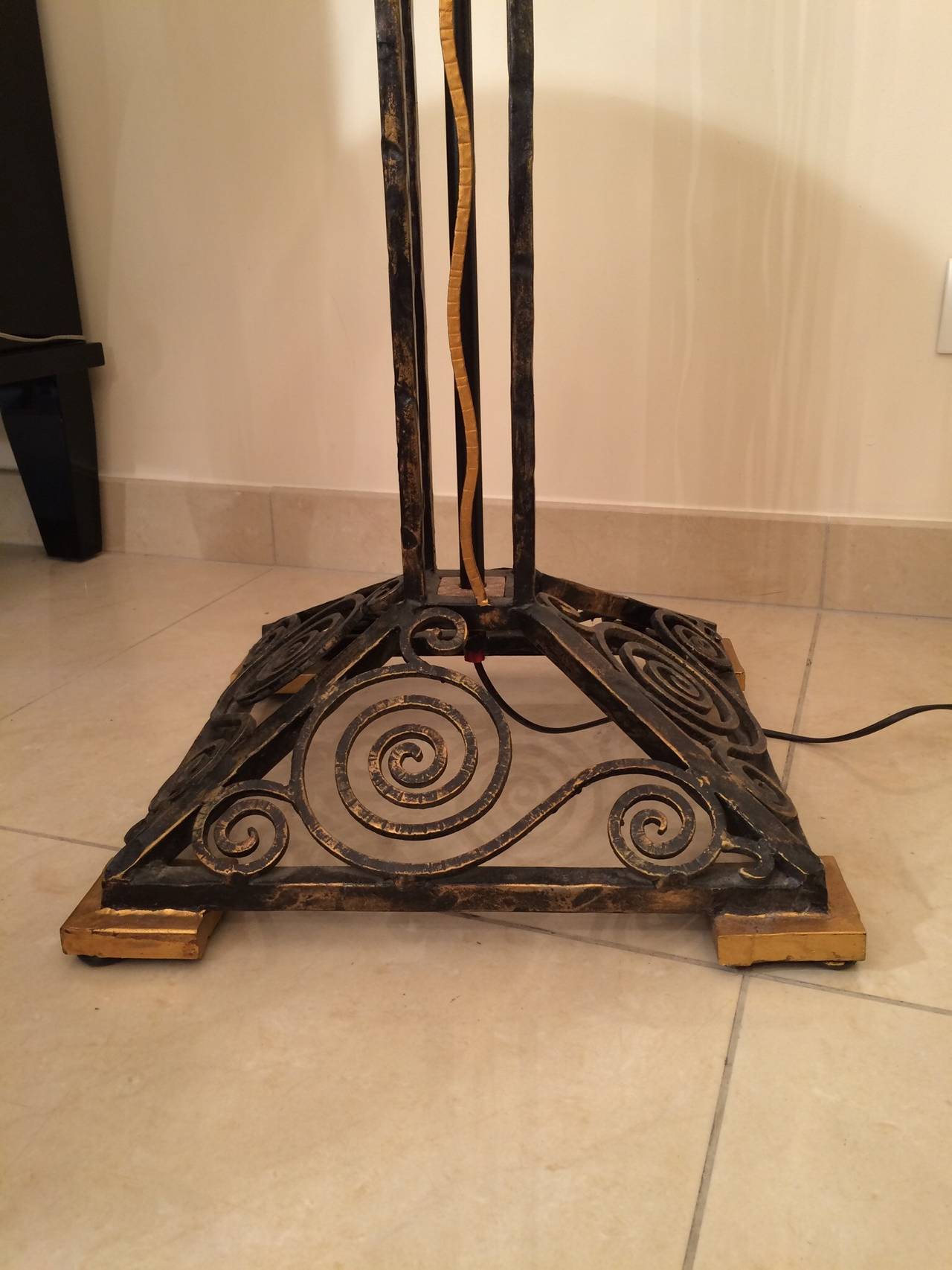 Art Deco Wrought Iron Floor Lamp 2