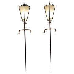 Pair of 1940 Torchieres Sconces in the Style of Poillerat