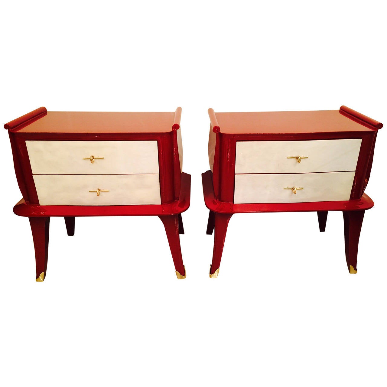 Pair of French Art Deco Big Night Stands at 1stdibs