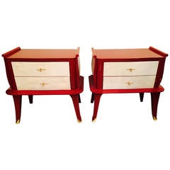Pair of French Art Deco Big  Night Stands