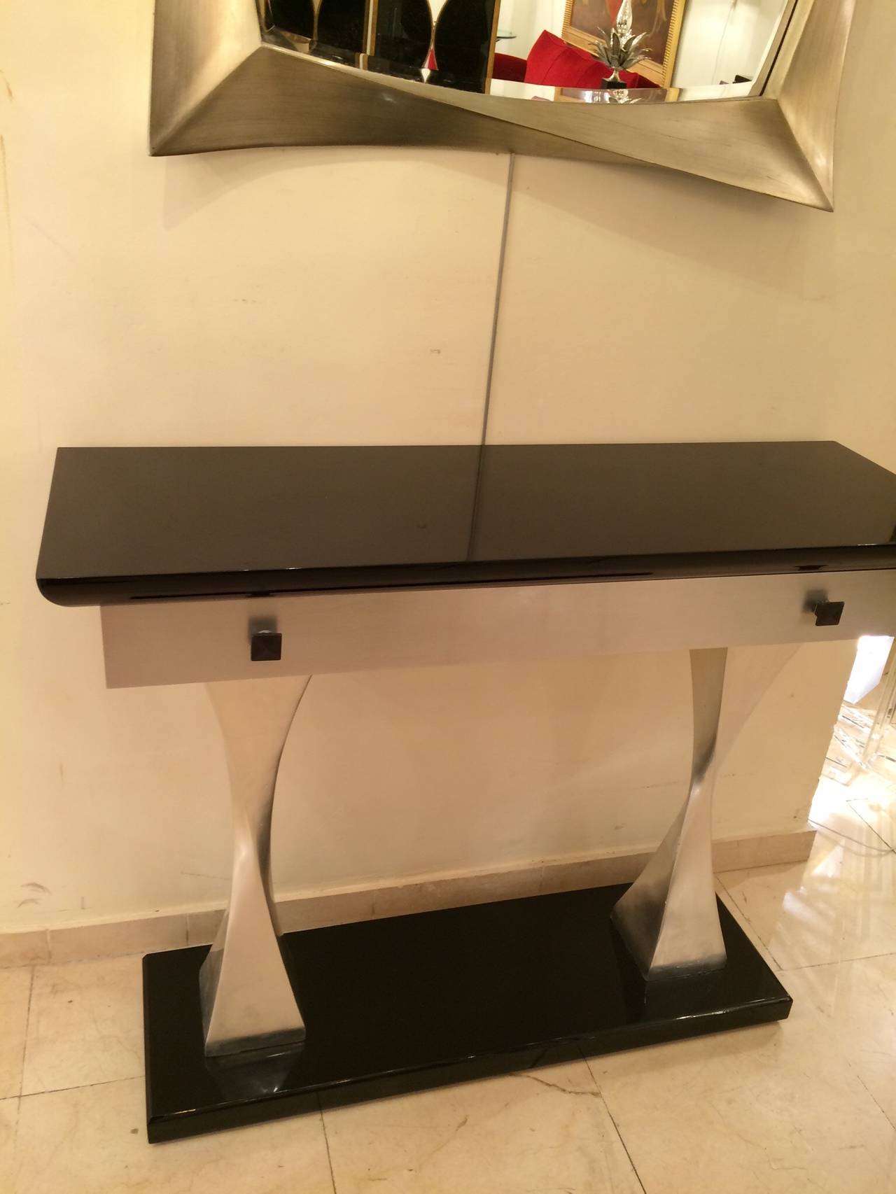1980s Console and Mirror In Excellent Condition In Saint-Ouen, FR