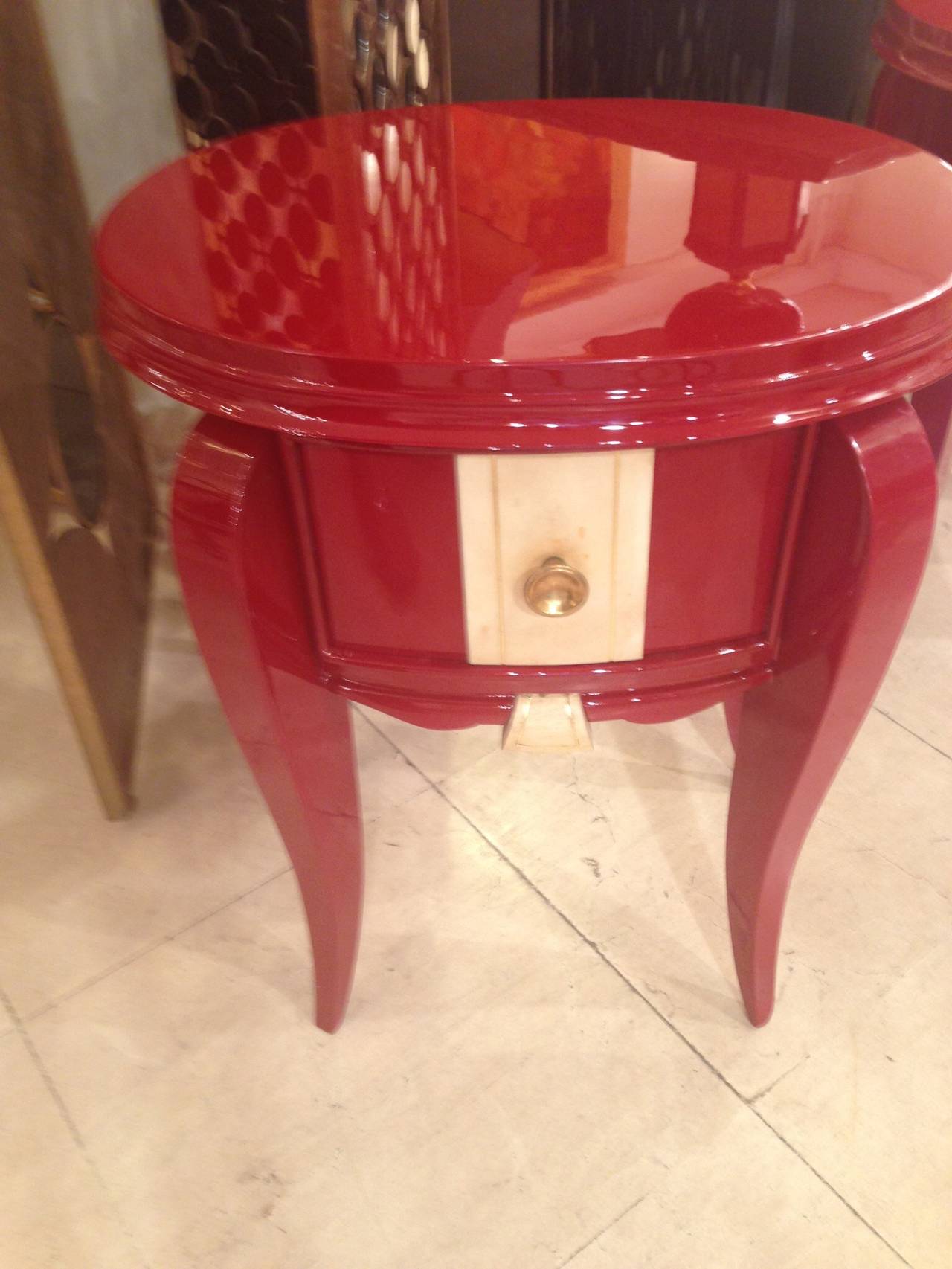French Pair of Side Tables by René Drouet