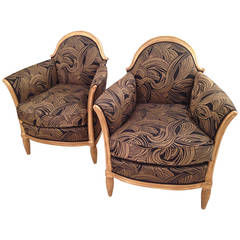 Pair of 1925s Armchairs Attributed to Paul Follot
