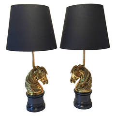 Pair of Horses Lamps By Maison Charles