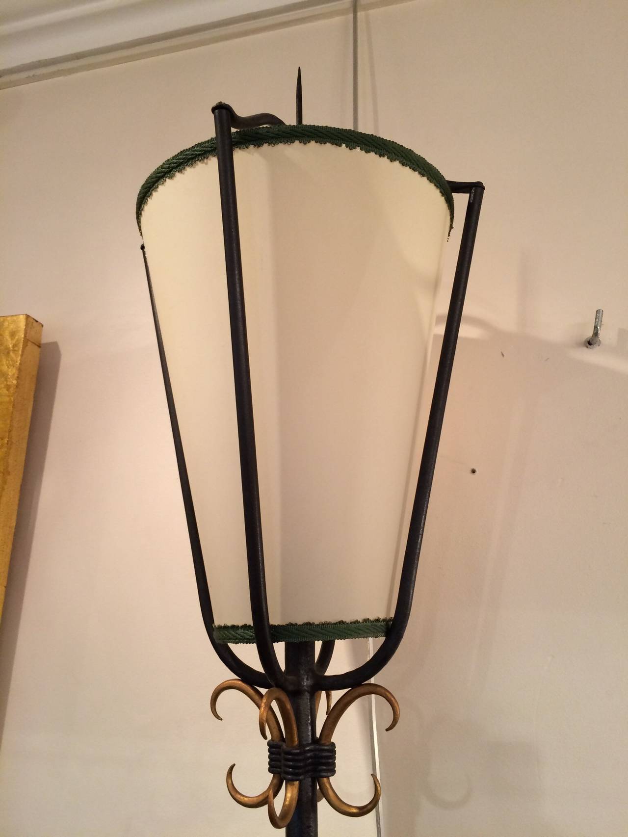 Pair of 1940 Torchieres Sconces in the Style of Poillerat In Good Condition In Saint-Ouen, FR