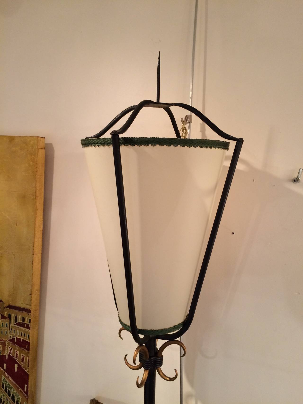 20th Century Pair of 1940 Torchieres Sconces in the Style of Poillerat