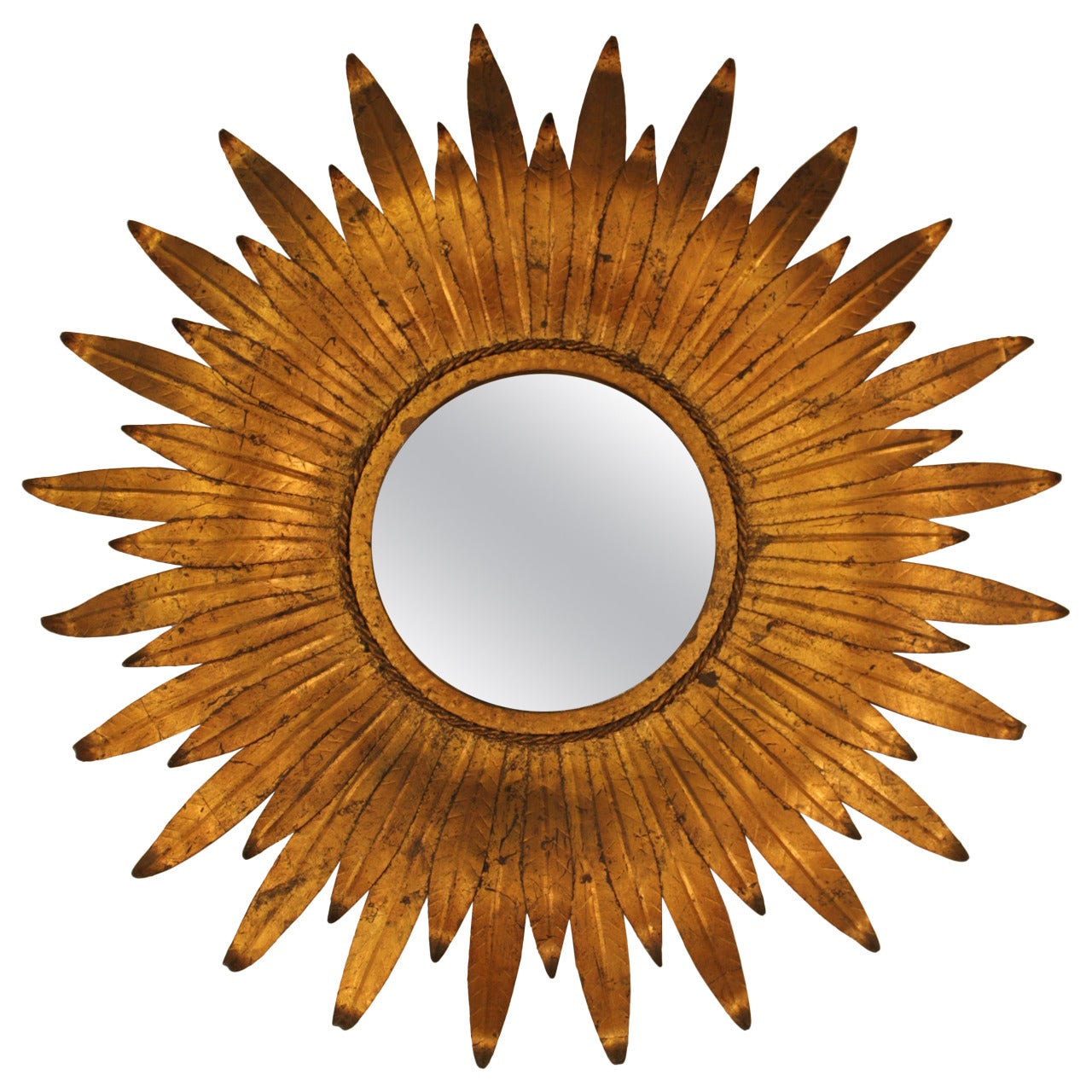 Spanish Gilt Iron Sunburst Mirror