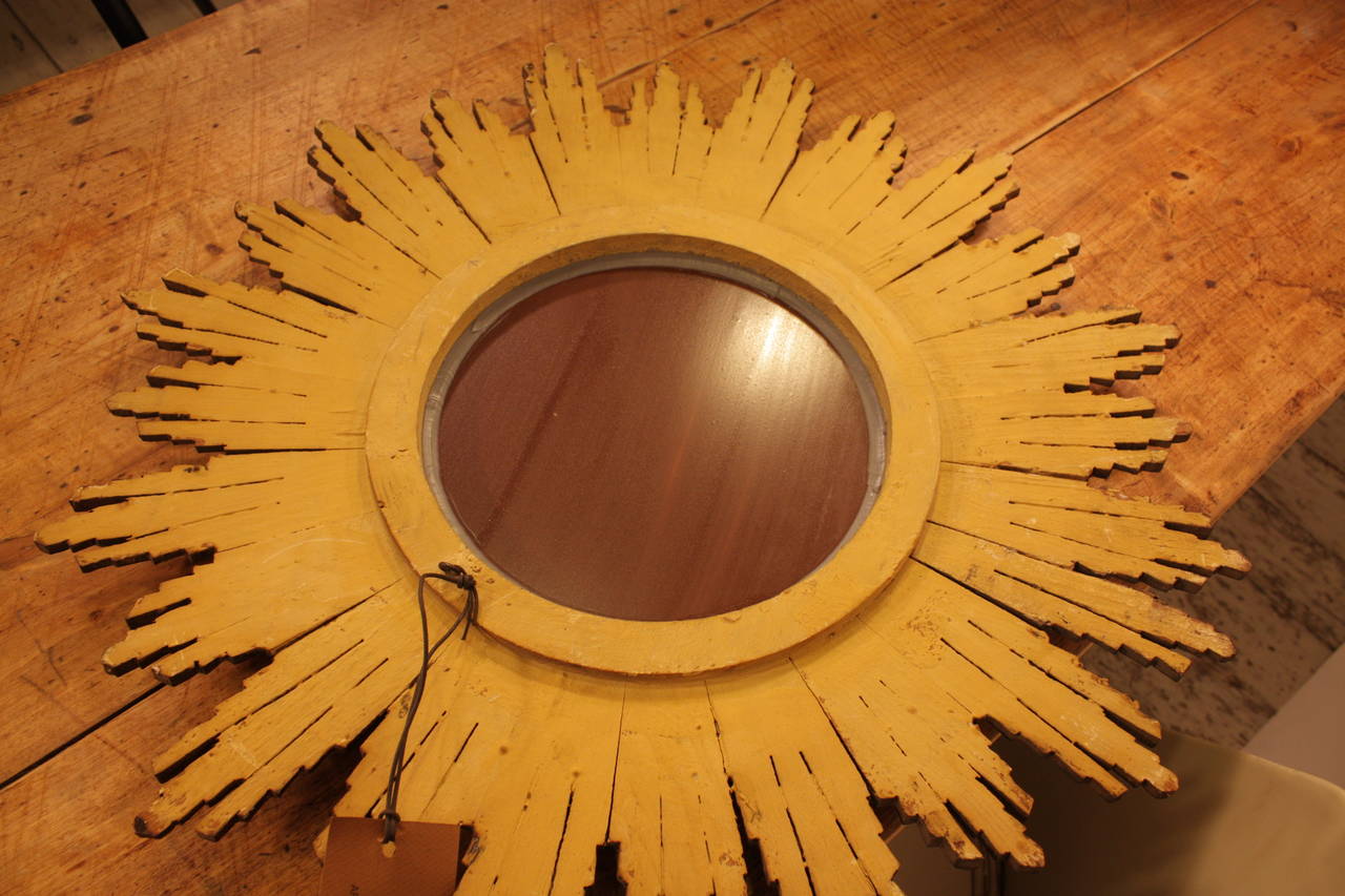 Spanish Giltwood Sunburst Mirror in Baroque Style 3