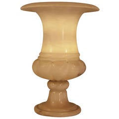 Art Deco Spanish Alabaster Urn Table Lamp