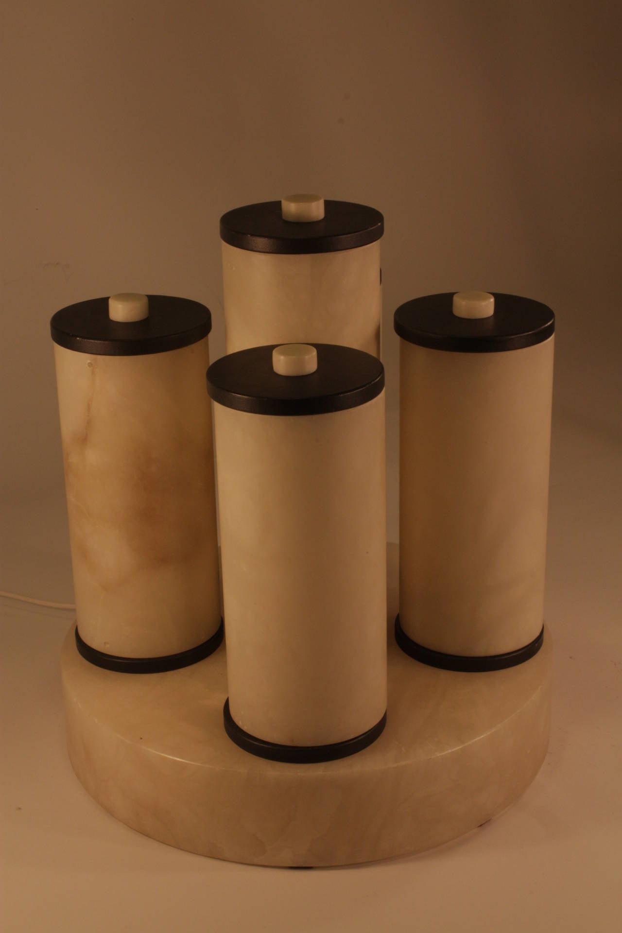 Bauhaus Style Design Alabaster Five Cylinders Lamp In Excellent Condition In Barcelona, ES