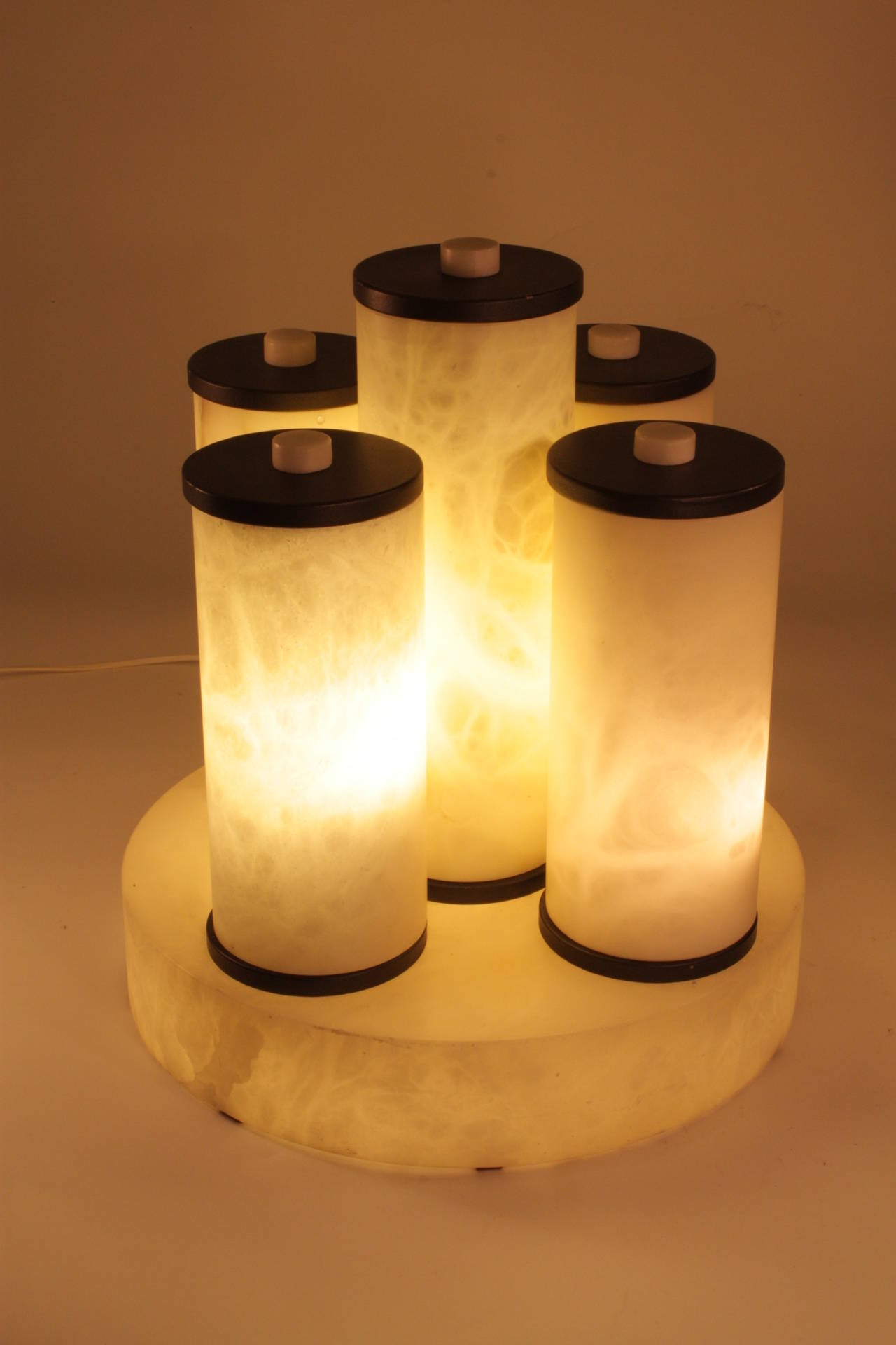 European Bauhaus Style Design Alabaster Five Cylinders Lamp