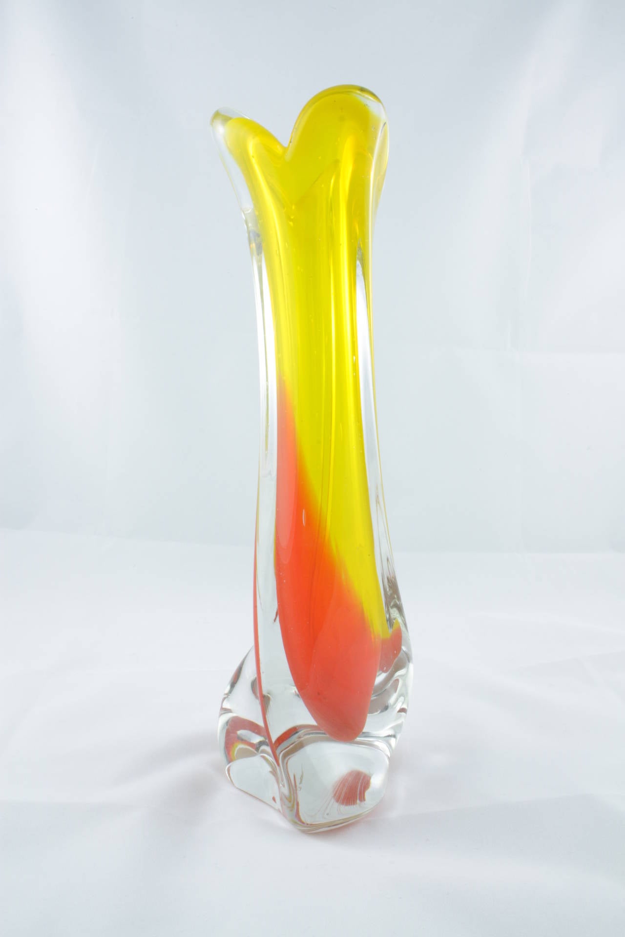 Cenedese Twisted Murano Glass Vase in Acid Colors
