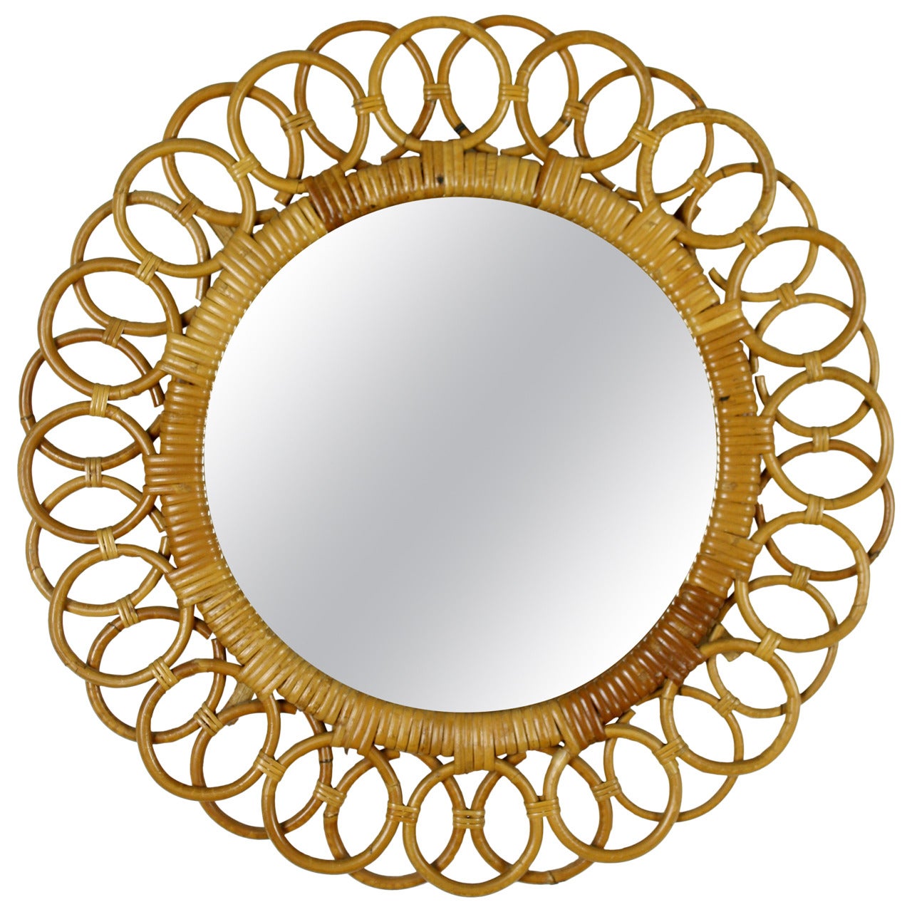 Spanish Bamboo Circular Mirror